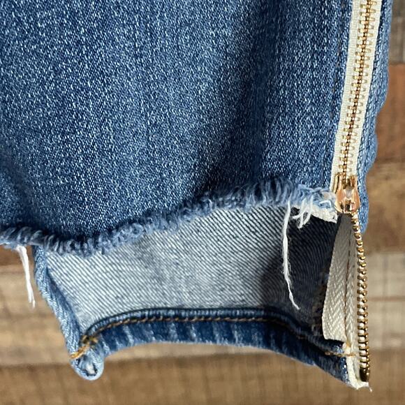 FRAME Le Garcon Melbourne Jeans Step Hem Zippered Ankle Blue Size 26 - Picture 5 of 10